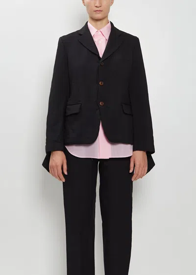 Comme Des Garçons Draped Panel Twill Jacket In Black