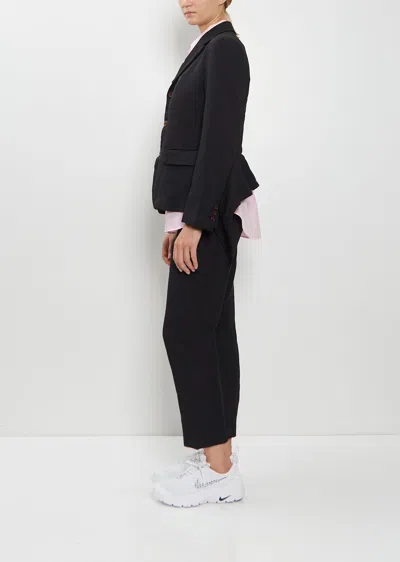 Comme Des Garçons Draped Panel Twill Jacket In Black