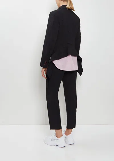 Comme Des Garçons Draped Panel Twill Jacket In Black