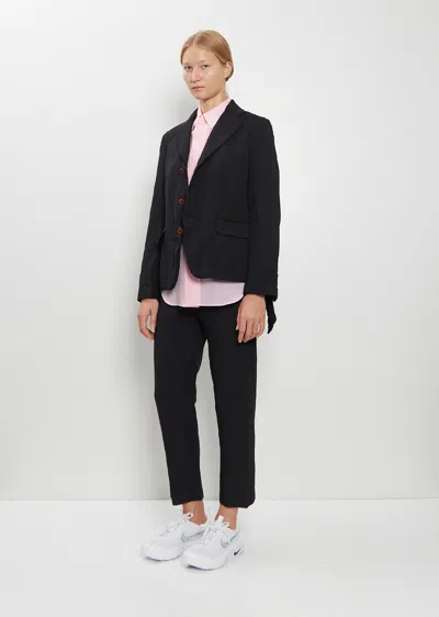 Comme Des Garçons Draped Panel Twill Jacket In Black