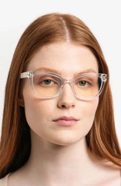 Kate Spade New York Joanie 52mm Blue Light Blocking Cat Eye Reading Glasses In Blue