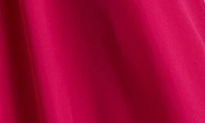 Tadashi Shoji Scroll Lace Detail Flutter Sleeve Chiffon Gown In Red