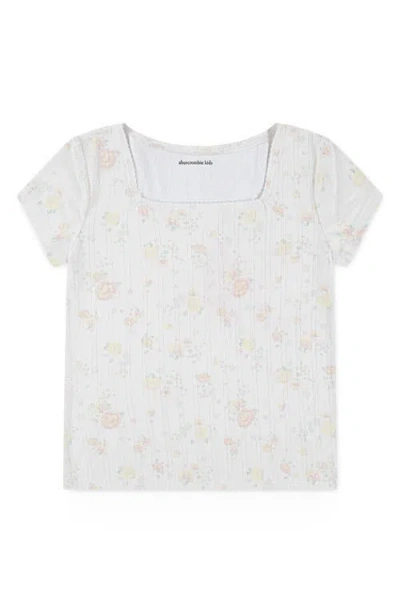 Abercrombie Kids Pointelle T-shirt In White