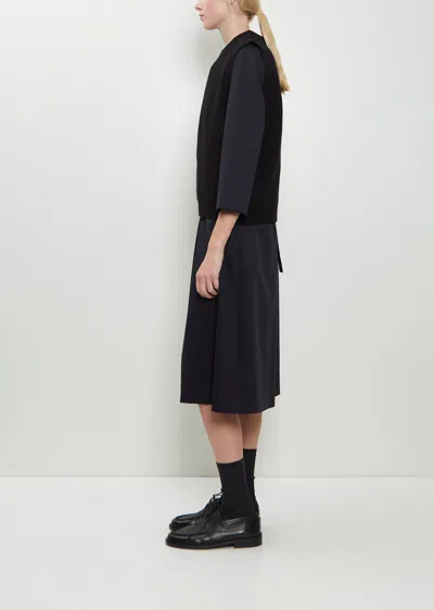 Margaret Howell English Rib Pullover Merino Wool Vest In Black