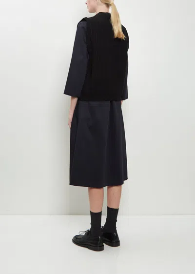Margaret Howell English Rib Pullover Merino Wool Vest In Black
