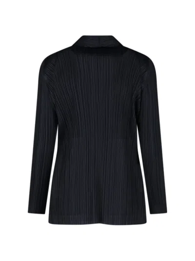 Issey Miyake Uni-form Buttoned Blazer In Black