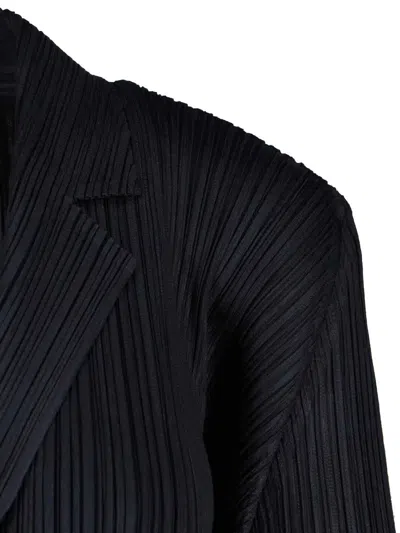 Issey Miyake Uni-form Buttoned Blazer In Black