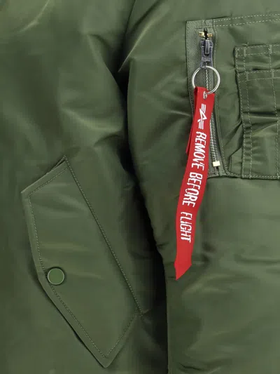 Alpha Industries Ma-1 Vf 59 Long Bomber Jacket Dark Green Nylon Bomber Jacket In Green