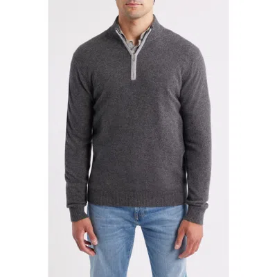Johnnie-o Niccolo Cashmere Quarter Zip Sweater In Gray