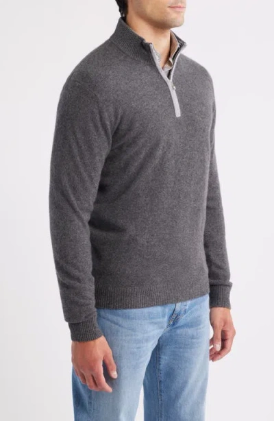 Johnnie-o Niccolo Cashmere Quarter Zip Sweater In Gray