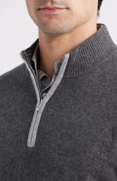 Johnnie-o Niccolo Cashmere Quarter Zip Sweater In Gray