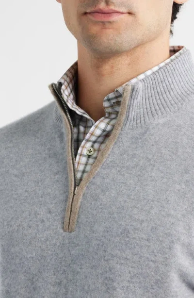 Johnnie-o Niccolo Cashmere Quarter Zip Sweater In Gray