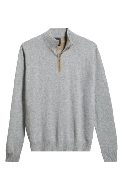 Johnnie-o Niccolo Cashmere Quarter Zip Sweater In Gray
