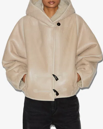 Isabel Marant Amiel Hooded Toggle Jacket In Neutral