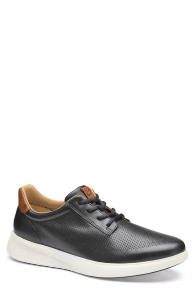Johnston & Murphy Anders Perforated Sneaker In Black