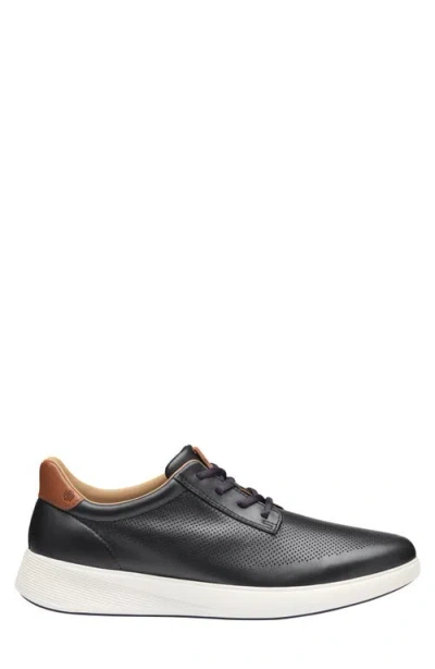 Johnston & Murphy Anders Perforated Sneaker In Black