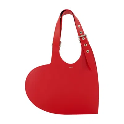 Coperni Heart-shaped Red Bag With Metallic Studs In Orange