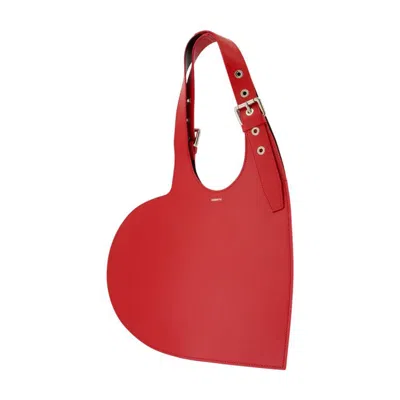 Coperni Heart-shaped Red Bag With Metallic Studs In Orange