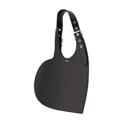 Coperni Asymmetrical Heart-shaped Shoulder Bag In Black