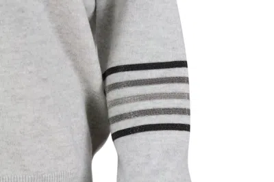 Brunello Cucinelli Cashmere V-neck Sweater With Rows Of Jewels On The Arm In Gray