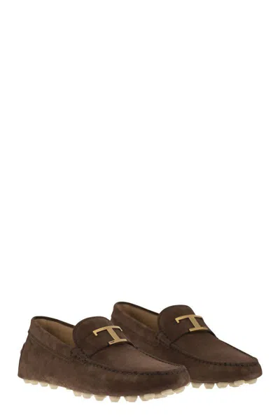 Tod's Rubber Bubble T Timeless In Suede Leather In Brown