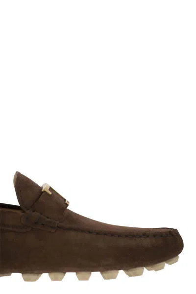 Tod's Rubber Bubble T Timeless In Suede Leather In Brown
