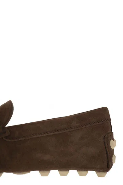 Tod's Rubber Bubble T Timeless In Suede Leather In Brown