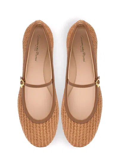 Gianvito Rossi Women Caramel Raffia Carla Ballerinas In Brown