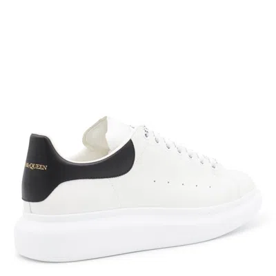 Alexander Mcqueen White Leather Sneakers With Black Suede Heel In White