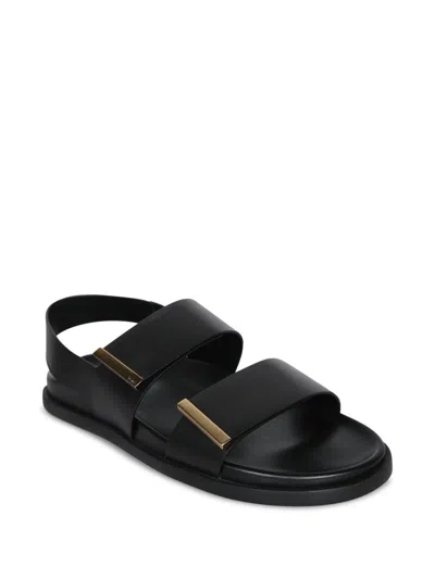 Tod's Sandal With Two Leather Straps In Black