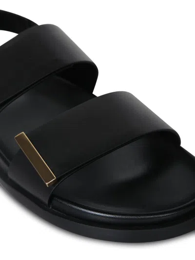 Tod's Sandal With Two Leather Straps In Black