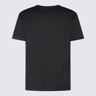 Dolce & Gabbana Black Cotton T-shirt With Silver Plaque Logo In Black