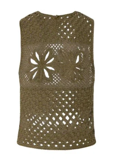 Pinko Viscose Nylon Clothing Sweaters In Green