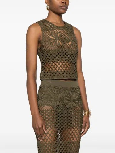 Pinko Viscose Nylon Clothing Sweaters In Green