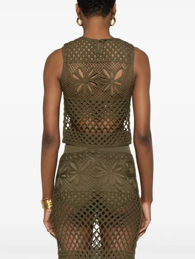 Pinko Viscose Nylon Clothing Sweaters In Green