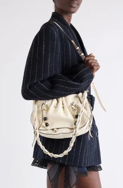 Isabel Marant Bolton Embellished Tasseled Textured-leather Shoulder Bag In White