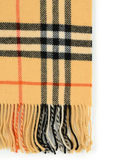 Burberry 'check' Beige Cashmere Blend Blanket Men In Brown