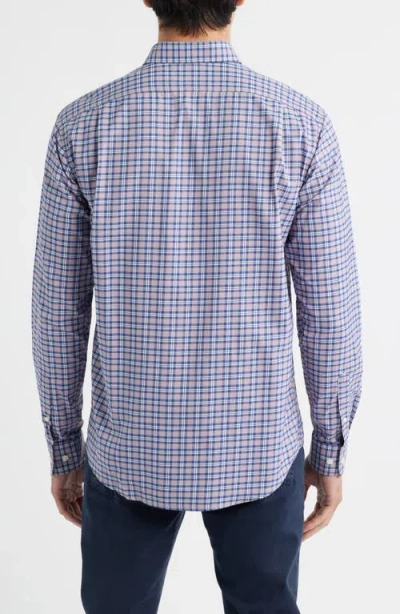 Johnnie-o Mayes Plaid Nylon Blend Button-down Shirt In Brown