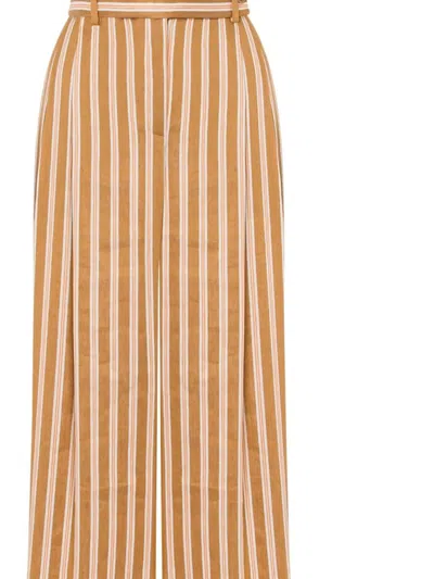 Alberta Ferretti Trousers Woman In Brown