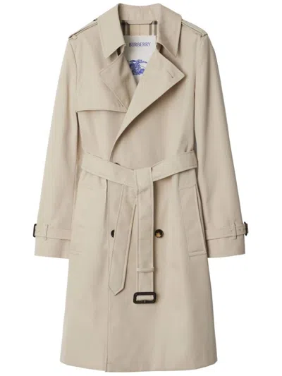 Burberry Polyester-cotton Blend Coat In Brown