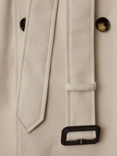 Burberry Polyester-cotton Blend Coat In Brown