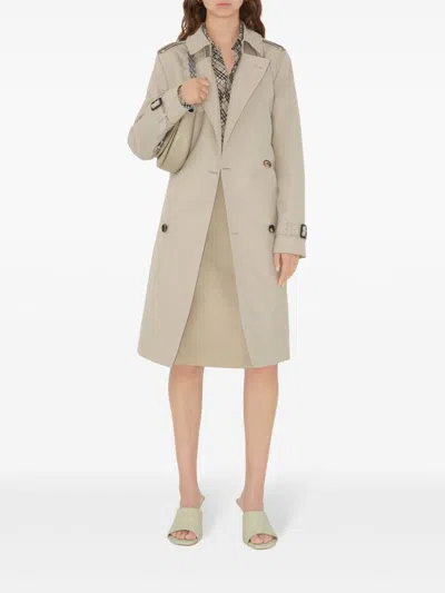 Burberry Polyester-cotton Blend Coat In Brown
