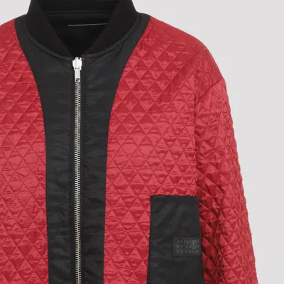 Mm6 Maison Margiela Polyamide Jacket With Design And Functional Zip Pockets In Black