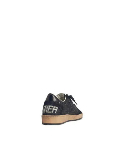 Golden Goose Sneakers Ball-star In Suede E Glitter In Black