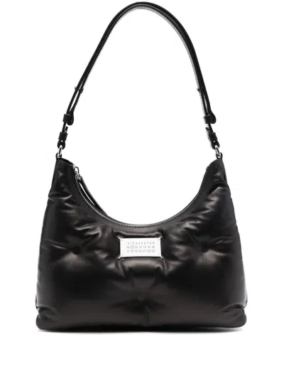 Maison Margiela Quilted Half-moon Shoulder Bag In Black