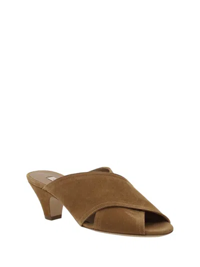 Casadei Suede Sandals In Brown
