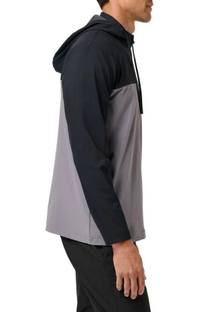Travismathew Meridian Quarter Zip Tech Hoodie In Black