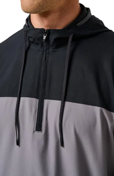 Travismathew Meridian Quarter Zip Tech Hoodie In Black