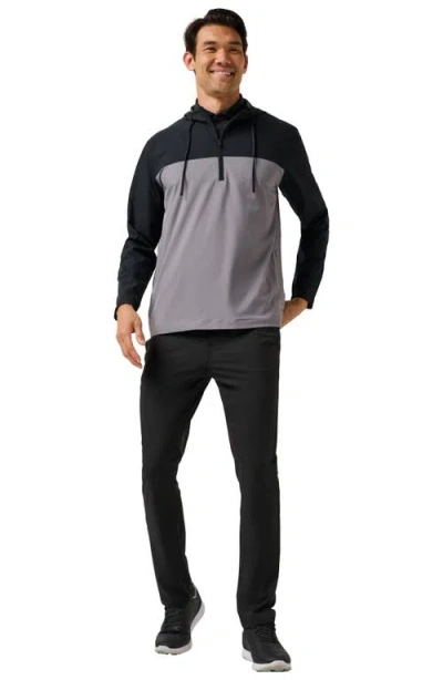Travismathew Meridian Quarter Zip Tech Hoodie In Black