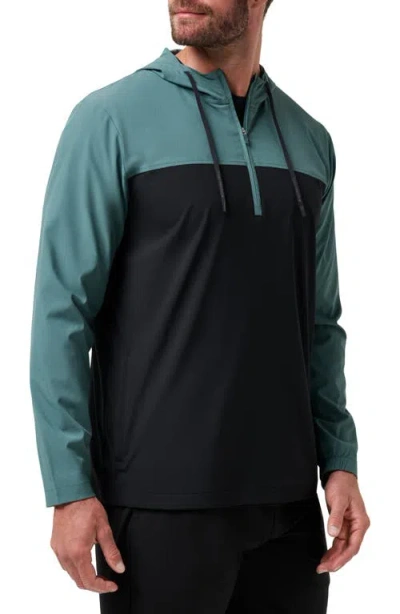Travismathew Meridian Quarter Zip Tech Hoodie In Green